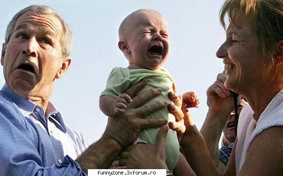 George Bush Makes Baby Cry - lolo - Funny Man Pictures